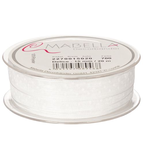 kohteita Juhlava koristenauha lahjojen ja askarteluprojektien koristeluun, 1,5 cm leveä, 20 m pitkä