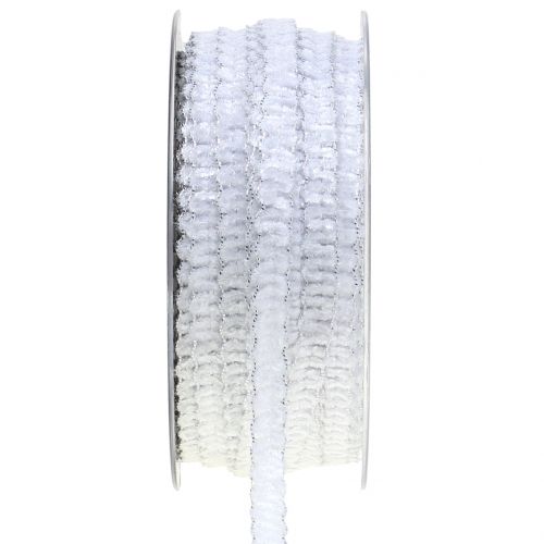 Deco-nauha sametti näyttää valkoiselta 10mm 20m