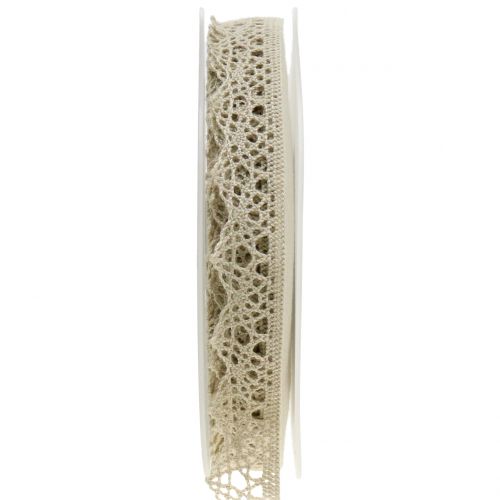 Floristik24 Koristenauhapitsi beige harmaa 22mm 20m