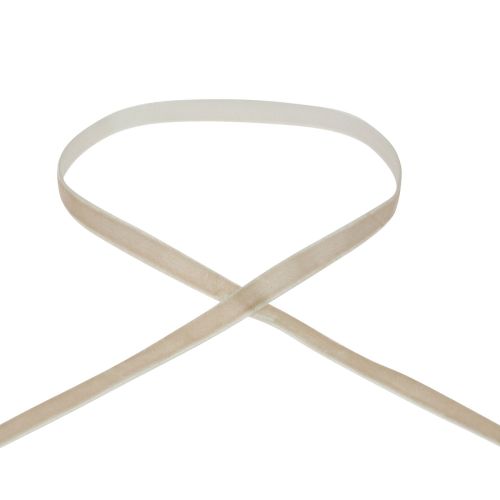 kohteita Koristenauha sametti nauha lahja nauha sametti beige 10mm 20m