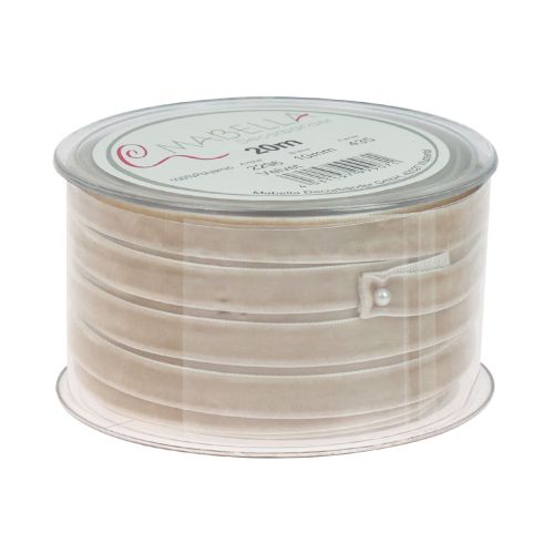 kohteita Koristenauha sametti nauha lahja nauha sametti beige 10mm 20m