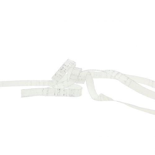 kohteita Koristeellinen nauha valkoinen, lurex-langalla vahvistettu 10mm 20m