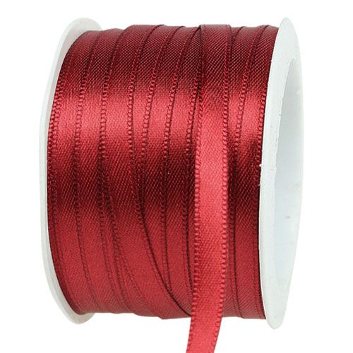 Satiininauha lahjanauha Bordeaux tuplasatiini 6mm 50m
