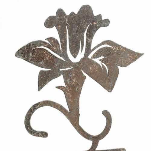 Metallinen koristekukka puinen jalusta kirjain Spring 6x9.5x39.5cm