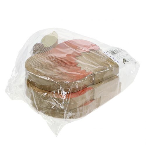 Floristik24 Koristeellinen omena siilalla punaisella, luonnollinen 13cm 3kpl