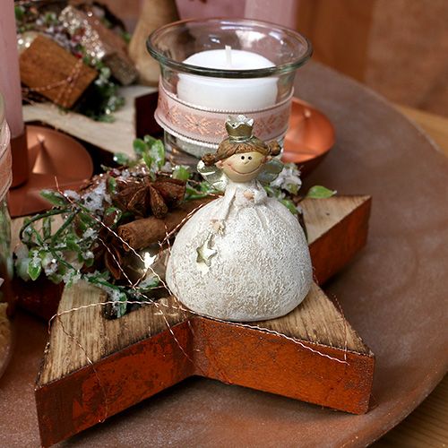 Floristik24 Koristeellinen hahmo enkeli 6,5 cm kerma, kulta 8kpl