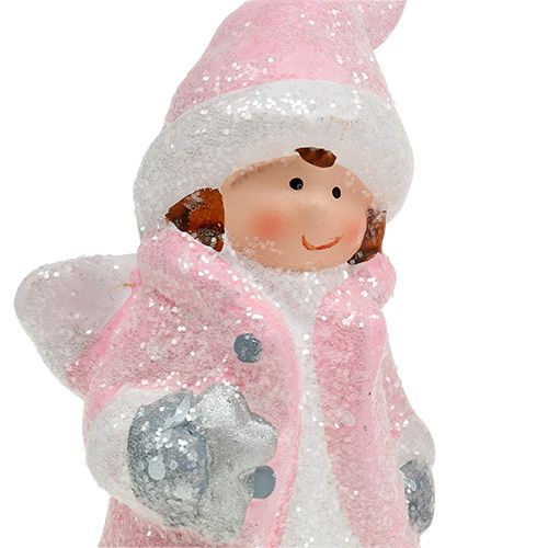 Floristik24 Koristeellinen kuva enkeli-tyttö vaaleanpunainen 11cm 2kpl