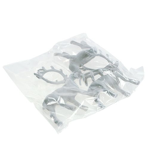 Floristik24 Deko-figuurihirvet parveilivat harmaata 22cm 3kpl