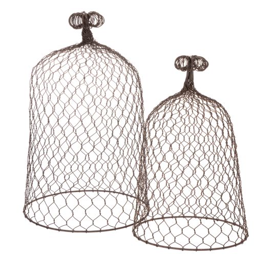 Koristeellinen metallinen kello, kiipeilyapu, metallihuppu, ruskea, ruosteenvärinen, K50/41cm Ø30/25cm, 2 kpl setti ostaa | Floristik24.fi