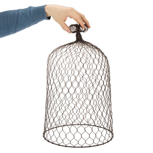 Koristeellinen metallinen kello, kiipeilyapu, metallihuppu, ruskea, ruosteenvärinen, K50/41cm Ø30/25cm, 2 kpl setti | Floristik24.fi