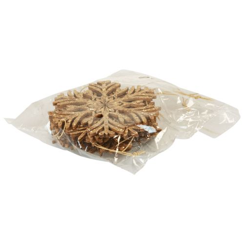 kohteita Deco ripustin puiset lumihiutaleet deco gold talvi Ø10cm 9kpl