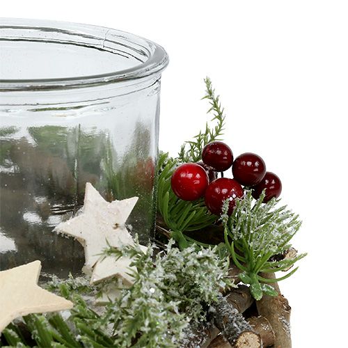 Floristik24 Koristeellinen seppele kynttilälasilla Ø20cm