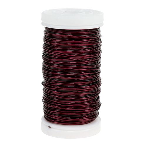 Floristik24 Deco Emaled Wire Wine Red Ø0.50mm 50m 100g