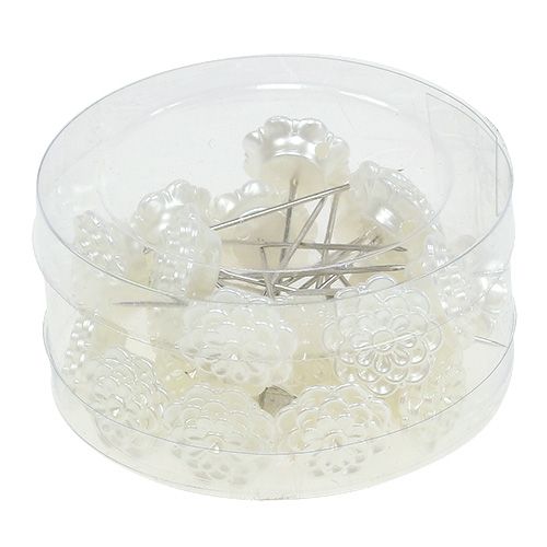 Floristik24 Koristepintakukka valkoinen Ø2cm K6cm 24 kpl