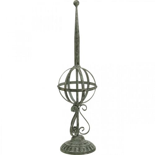 Koristeesine, seppelepidike, metallikoristeet harmaa, ruskea, valkoinen shabby chic H62,5cm Ø16cm