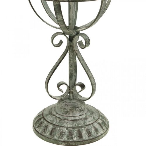 Floristik24 Koristeesine, seppelepidike, metallikoristeet harmaa, ruskea, valkoinen shabby chic H62,5cm Ø16cm