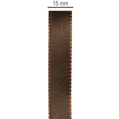 Ruskea tafti lahjanauha juhlakoristeeseen, 15 mm leveä, 10 m pitkä | Floristik24.fi
