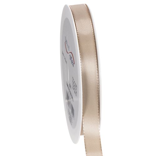 Koristeellinen satiininauha taftinauha beige 15mm 50m