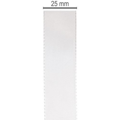 Koristeellinen taftinauha, valkoinen, 25 mm leveä, 50 m pitkä | Floristik24.fi