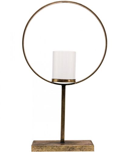 Floristik24 Koristelyhty metallinen kynttilänjalka Kultainen lasi Ø28cm