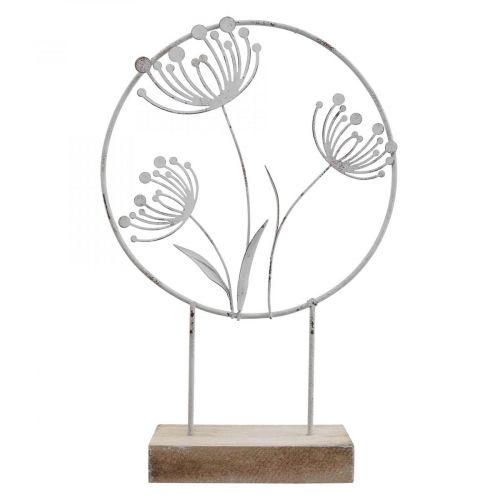 Koristeellinen rengasjalusta metallinen valkoinen jousi Ø20cm K32cm