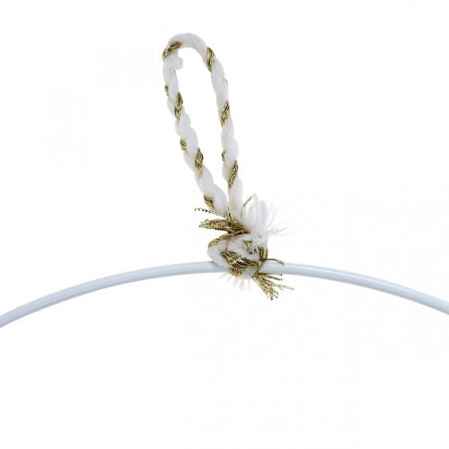 Floristik24 Koristerengas metallivalkoinen ripustamiseen metallisormus Ø38cm 3 kpl