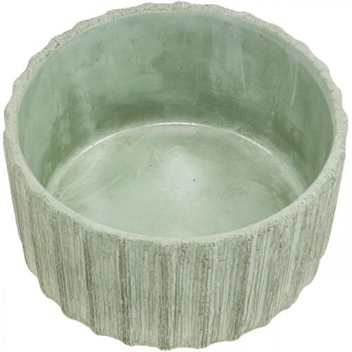 Floristik24 Koristekulho vihreä keraaminen retroraidallinen Ø20cm K11cm