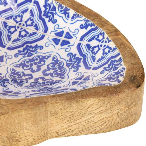 kohteita Koristekulho puinen kalakoriste luonnonsininen valkoinen 18×11×3cm