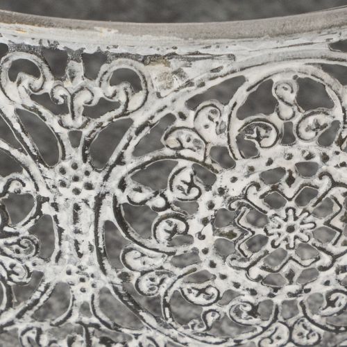 kohteita Koristeellinen metallikulho, harmaa ja valkoinen kuvio, Ø16/19,5/23,5 cm, 3 kpl:n setti