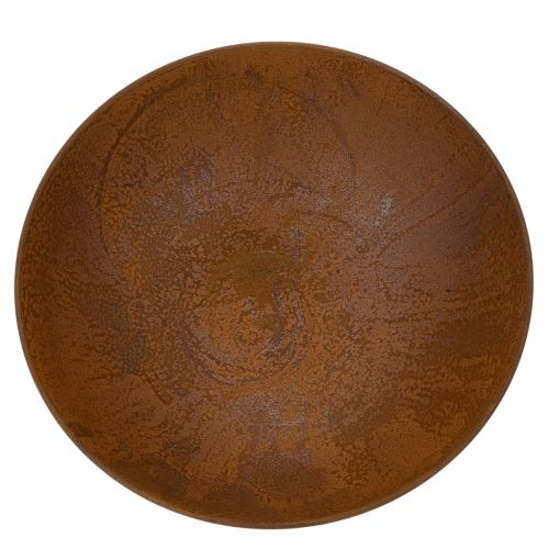 Koristeellinen metallikulho, ruosteenvärinen, vintage-koristelu, Ø34cm, korkeus 12cm | Floristik24.fi