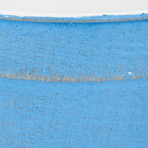 kohteita Koristeellinen kulho/ruukku, sininen metalli, shabby chic -sisustus, Ø17cm, K8.5cm