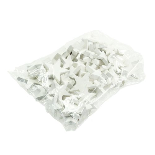 Floristik24 Puiset tähdet, joulukoristeet, häät, adventtivalkoinen Ø3–5cm 72 kpl