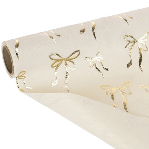 Pöytäliina, koristeellinen kangas kapeilla ruseteilla, rullassa, 120x35cm, 2 kpl | Floristik24.fi