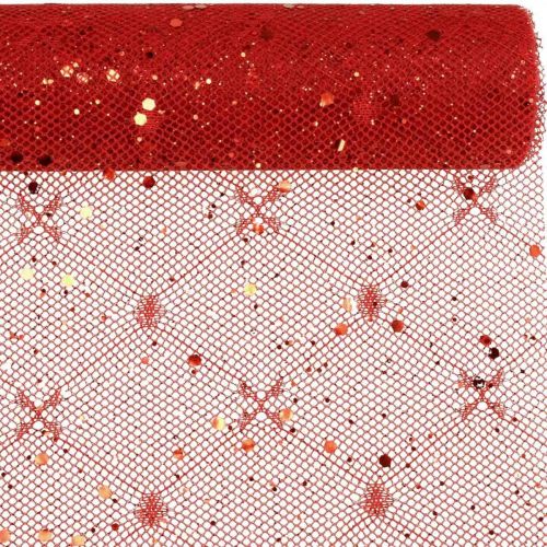 kohteita Christmas Deco Kangas polyesteri punainen x 2 lajitelma 35x200cm