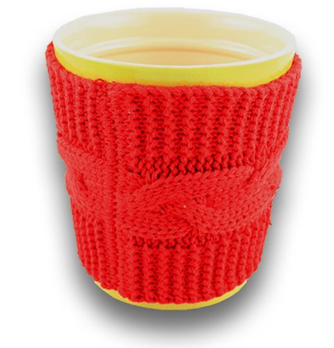 Floristik24 Koristeellinen neulottu putki 15 x 13cm punainen 2kpl