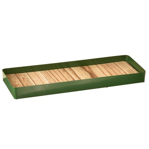 Koristeellinen tarjotin metallinen puu metallinen tarjotin vihreä 35,5 × 11 × 3 cm 2 kpl