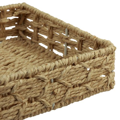 kohteita Koristeellinen tarjotin neliönmuotoinen kori metalli luonnollinen 30/25/20cm sarja 3