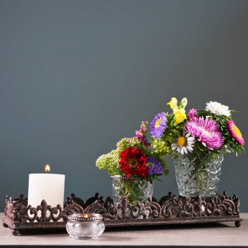 Floristik24 Koristeellinen tarjotin antiikkiruskea 2kpl