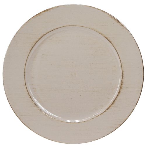 Koristelautanen, muovi, koristeellinen muovilautanen, harmaanruskea, Ø33cm