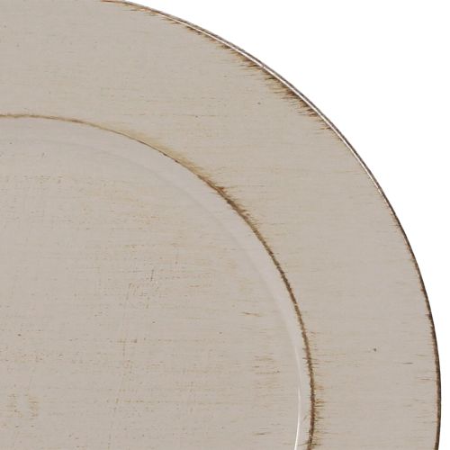 Floristik24 Koristelautanen, muovi, koristeellinen muovilautanen, harmaanruskea, Ø33cm