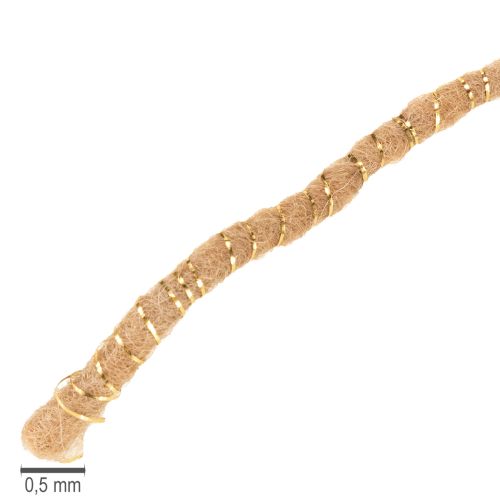 kohteita Ruskeaa villanarua kultaisella langalla, 5 m x 5 mm langalla, koristeluun ja askarteluun