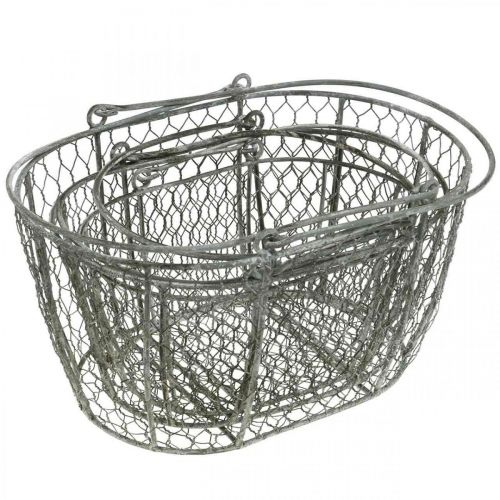 kohteita Lankakori, pääsiäiskori, koristekori metalli L32/28,5/25cm 3 kpl sarja