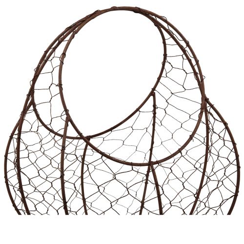 kohteita Lankakori ruosteinen metallikori kahvalla 22,5x11,5x26,5cm