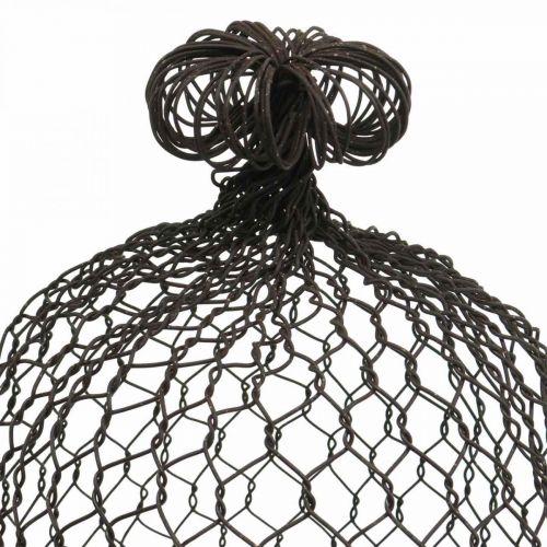 Floristik24 Koristekello metallia, kiipeilyapu, vaijerihuppu ruskea, patina H50/41cm Ø30/25cm, 2 kpl setti