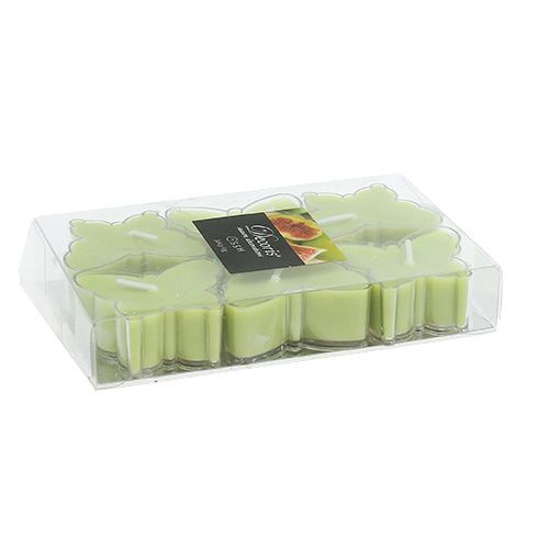 Floristik24 Tuoksuva tee vaalea perhonen Ø4.8cm H2cm vihreä 6kpl