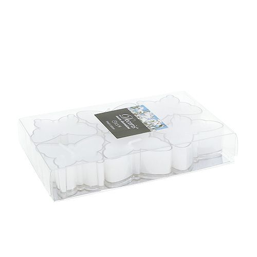 Floristik24 Tuoksuva tee kevyt perhonen Ø4.8cm H2cm valkoinen 6kpl
