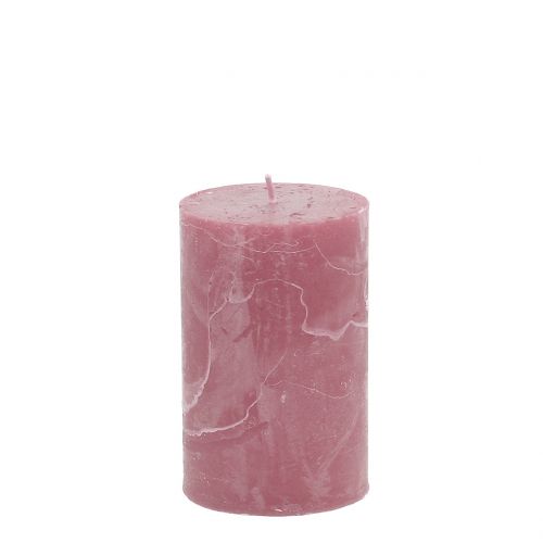 Yksiväriset kynttilät vanha pinkki 60x100mm 4 kpl