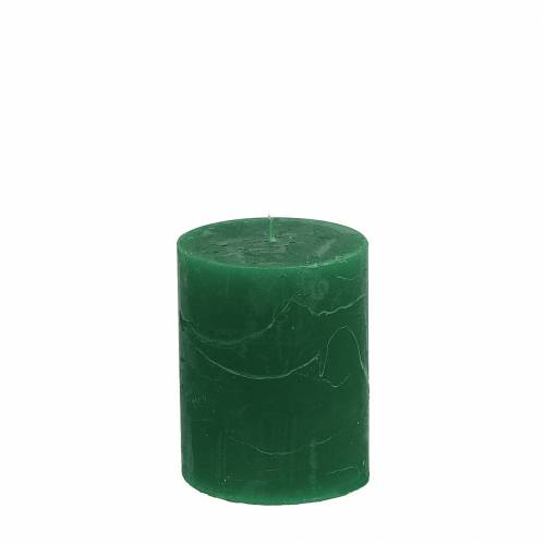 Floristik24 Yksiväriset kynttilät tummanvihreät 70x80mm 4 kpl