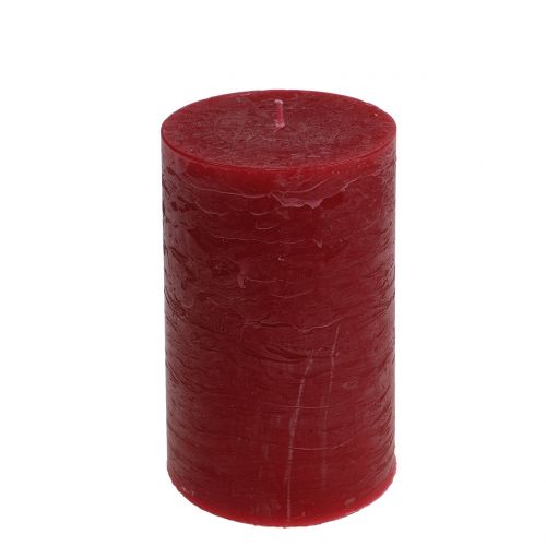 Yksiväriset kynttilät tummanpunaiset 85x150mm 2kpl