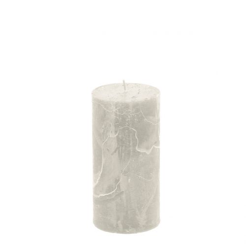 Floristik24 Yksiväriset kynttilät harmaat 50x100mm 4 kpl